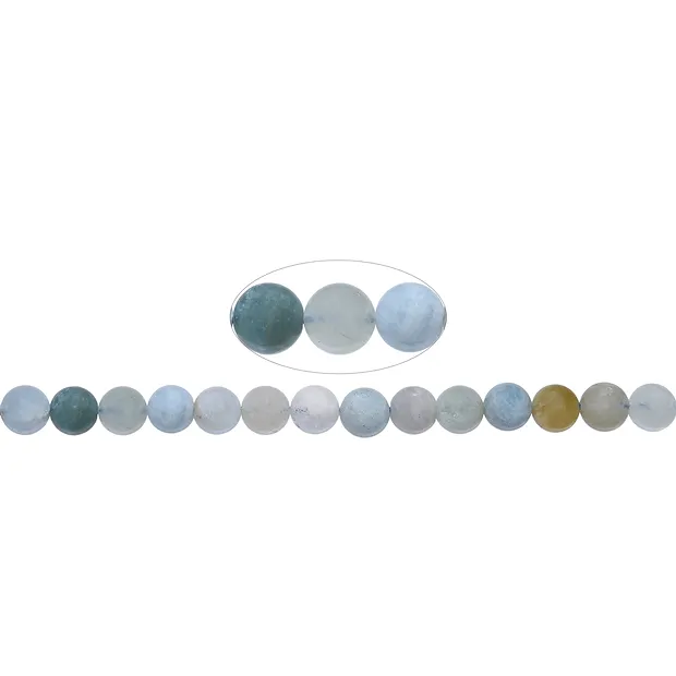String Beads, Aquamarine/Heliodor (light), 08mm (39cm) | Marco Schreier