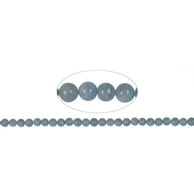 String Beads, Aquamarine, 09mm | minerals trade - gems, healing stones & jewelry