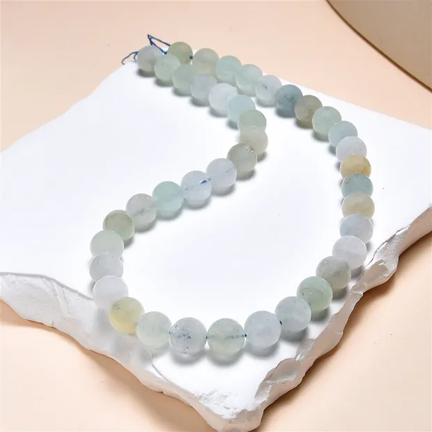 String Beads, Aquamarine/Heliodor (light), 10mm | gems, healing stones & jewelry