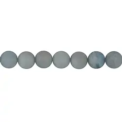 140220101010 Rang de collier boules, Aigue-marine, mat, 12mm, 38cm | Marco Schreier