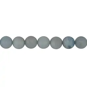 Rang de collier boules, Aigue-marine, mat, 12mm, 38cm | Marco Schreier