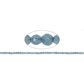 Rang de collier boules, Aigue-marine, à facettes, 03,5 - 04mm (39cm) | Marco Schreier