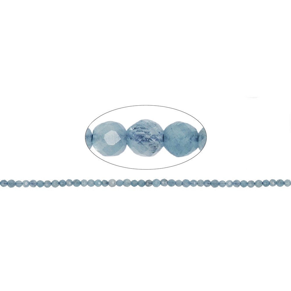 String Beads, Aquamarine AA, faceted, 03,5-04mm | gems, healing stones & jewelry