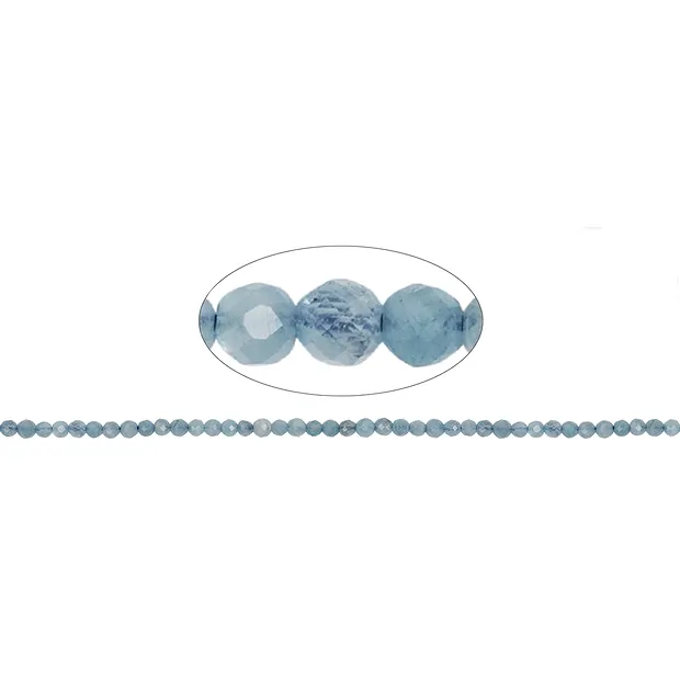 String Beads, Aquamarine AA, faceted, 03,5-04mm | gems, healing stones & jewelry
