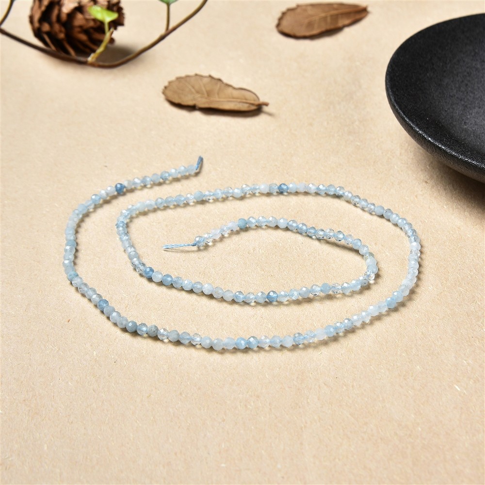String Beads, Aquamarine, faceted, 02mm (39cm) | gems, healing stones & jewelry