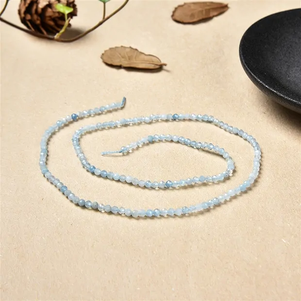 String Beads, Aquamarine, faceted, 02mm (39cm) | gems, healing stones & jewelry