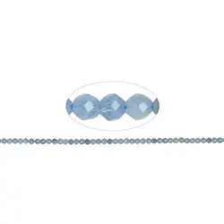 140220104820 Rang de collier boules, Aigue-marine (claire/foncée), à facettes, 03mm (39cm) | Marco Schreier