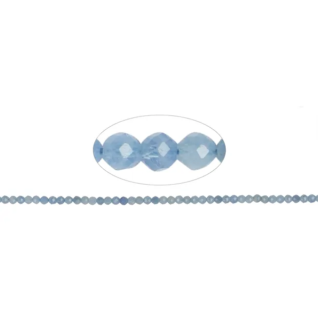 String Beads, Aquamarine (light/dark), faceted, 03mm (39cm) | Marco Schreier