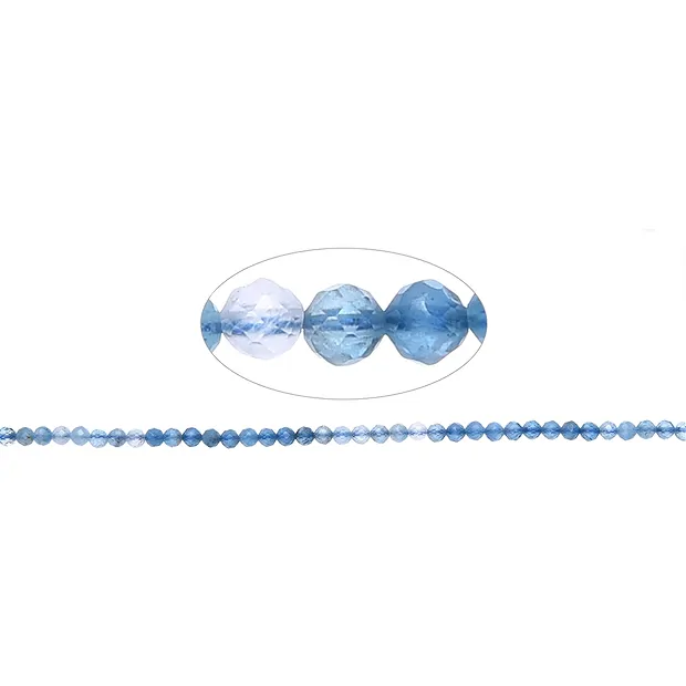 String Beads Button/Ball, Aquamarine, 03.5 x 03.5mm (39cm) | Marco Schreier