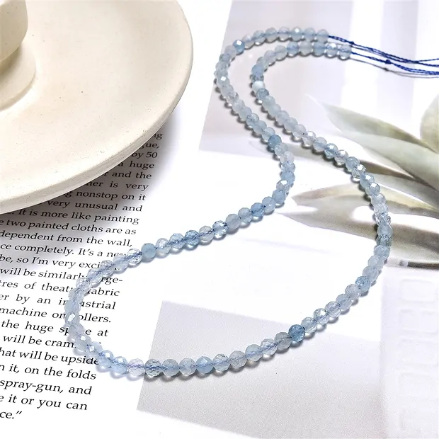 Strang Kugeln, Aquamarin A, facettiert, 04mm | Edelsteine, Heilsteine & Schmuck