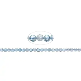 Rang de collier boules, Aigue-marine A, à facettes, 04mm | Marco Schreier