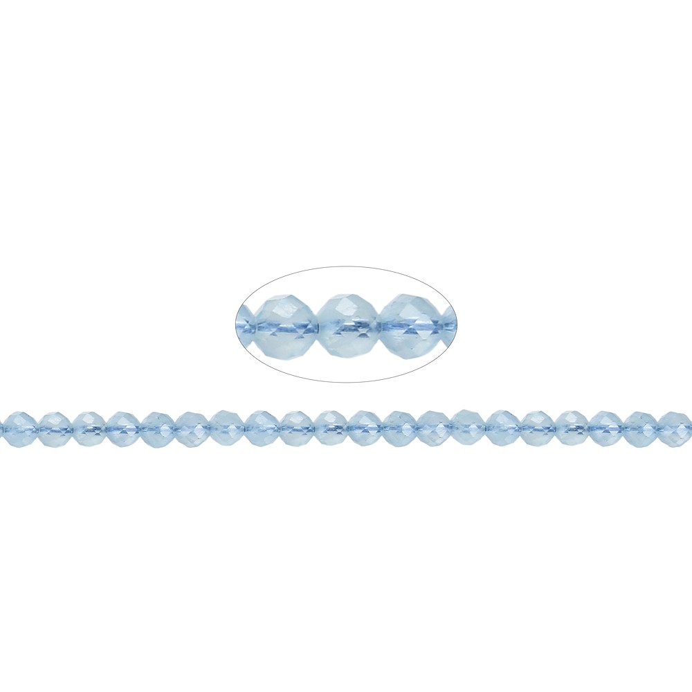 Filo di perline, Acquamarina, sfaccettato, 04mm | Marco Schreier