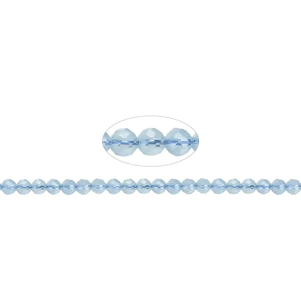Strang Kugeln, Aquamarin, facettiert, 04mm | GH Edelsteine, Heilsteine & Schmuck