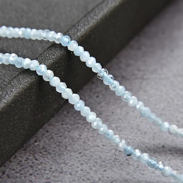 Strang Kugeln, Aquamarin, facettiert, 03-03,5mm (39cm) | Marco Schreier