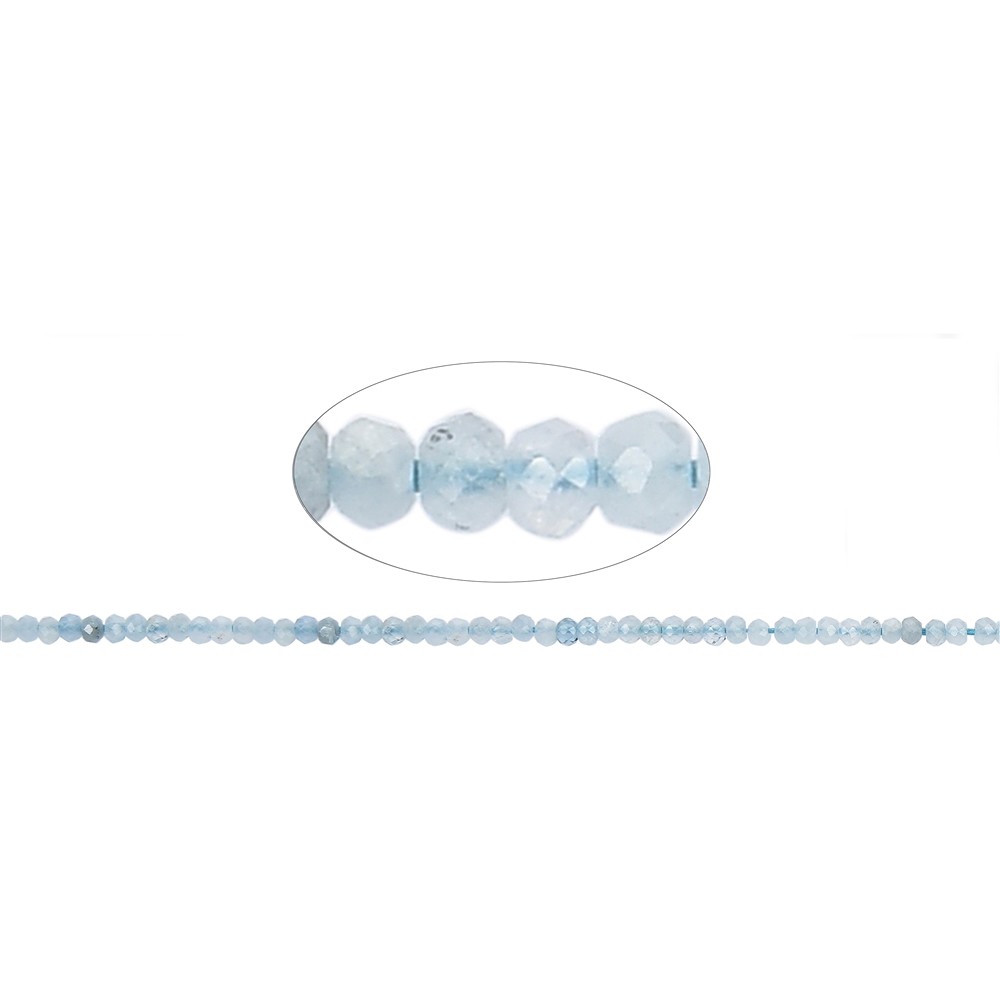 String Beads, Aquamarine, faceted, 03-03,5mm (39cm) | Marco Schreier