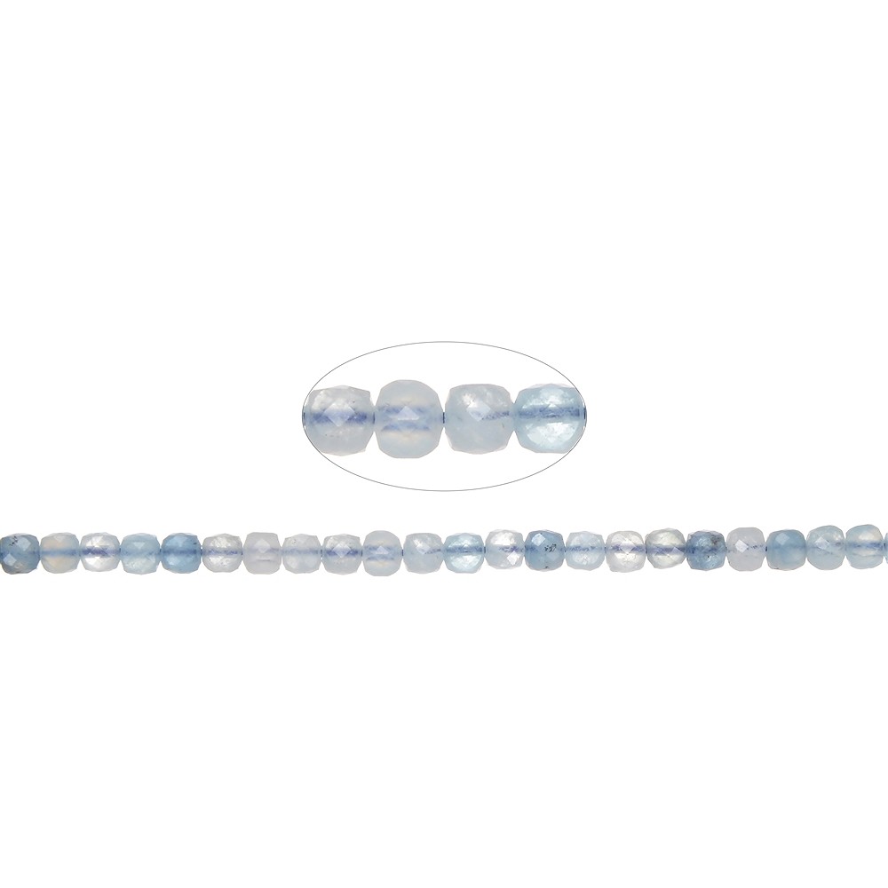 Strand cube, Aquamarine (light/dark), faceted, 04mm (39cm) | Marco Schreier