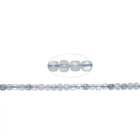 Stringed beads, Aquamarine (light/dark), 04mm, faceted (39cm) | Marco Schreier