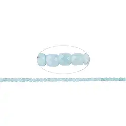 140220208420 Strand cube, Aquamarine (blue-green), faceted, 04mm | Marco Schreier