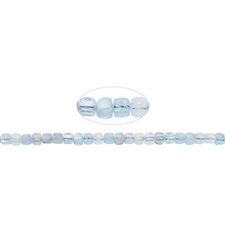 140220208421 Strang Würfel, Aquamarin (hellblau), facettiert, 04mm | Marco Schreier