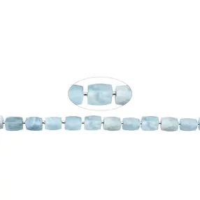 Rang de colliers, aquamarine, à facettes, 16 x 11-12mm | Marco Schreier