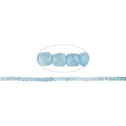 140220209628 Strand cube, Aquamarine, faceted, 06mm | Schreier gems, healing stones & jewelry