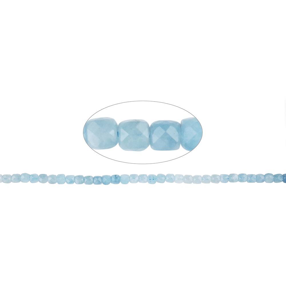 Cubo de filamento, Aguamarina, facetado, 06mm | Marco Schreier
