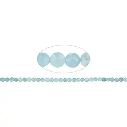 140220305021 Bottone/disco a filo, Acquamarina, sfaccettato, 06 mm (39 cm) | Marco Schreier