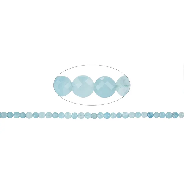 Strang Button/Scheibe, Aquamarin, facettiert, 06mm (39cm) | Marco Schreier