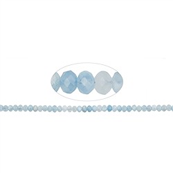 140220305022 Button strand, Aquamarine, faceted, 4x6mm (39cm) | Marco Schreier