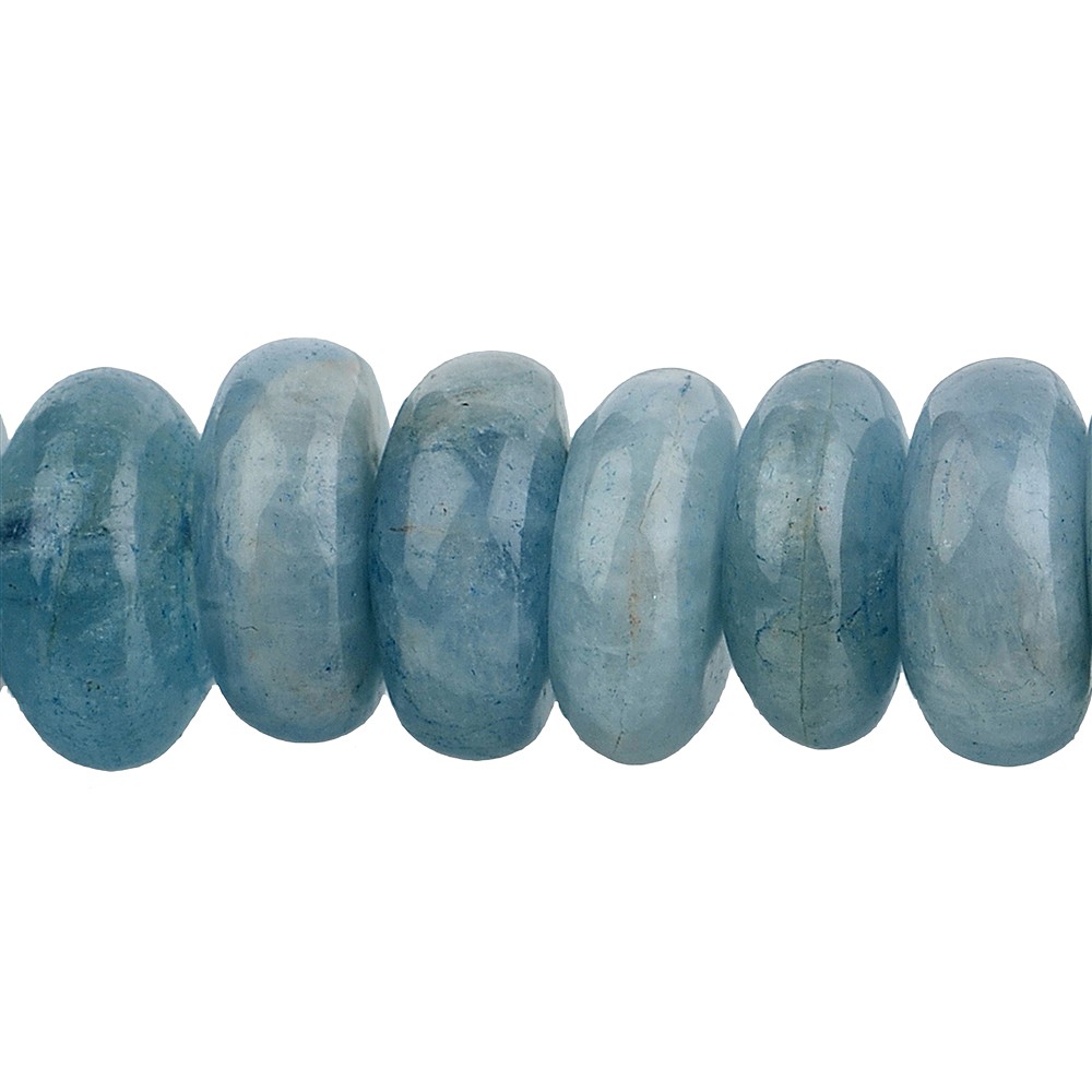 Cordón de botones, Aguamarina, 05-06 x 11-12mm | Marco Schreier