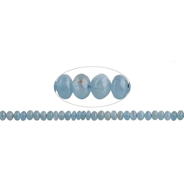 Collar de botones, Aguamarina B, 04 x 06mm | Marco Schreier