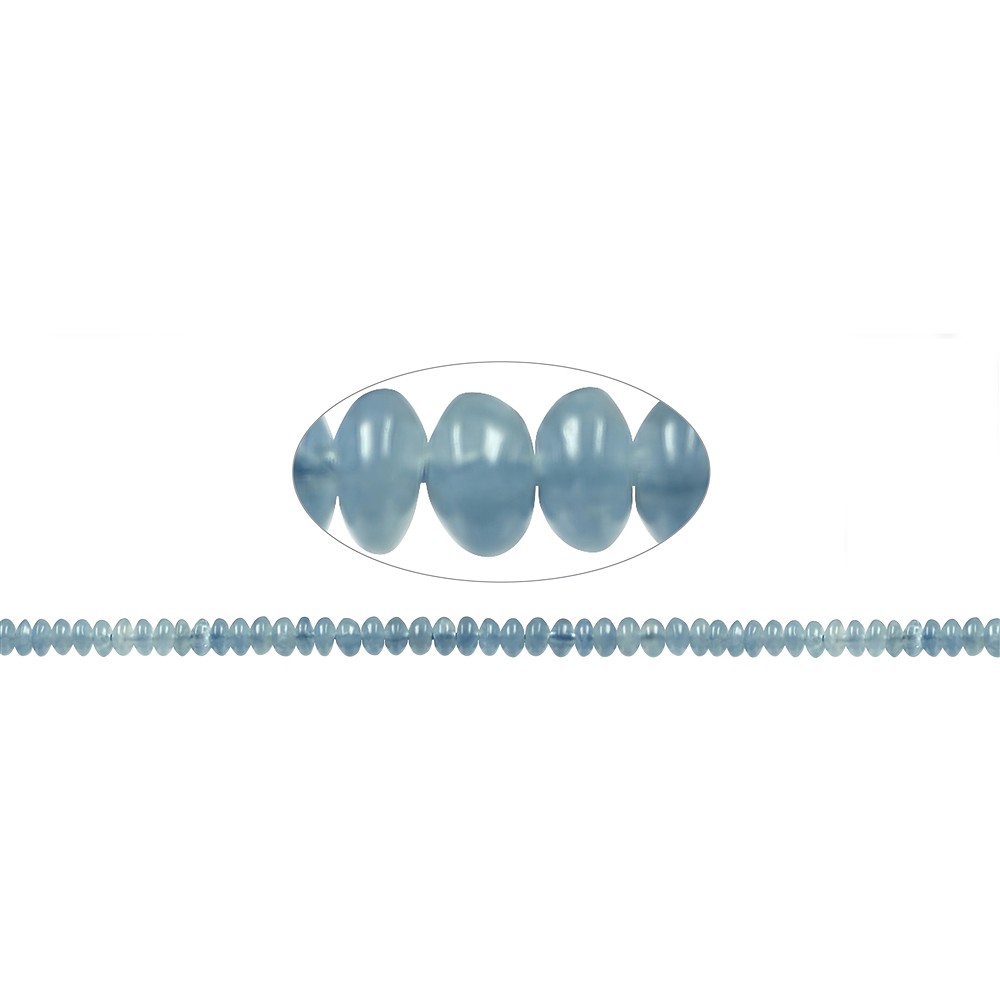 Button strand, Aquamarine, 04 x 06mm | wholesaler gems, healing stones & jewelry