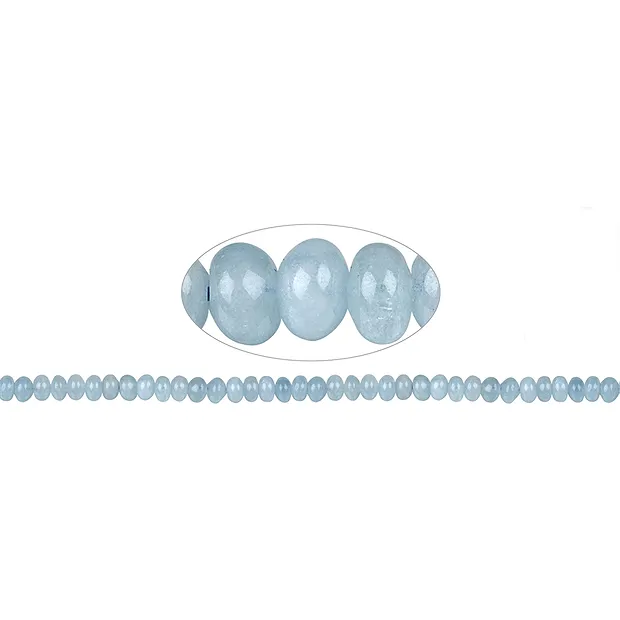 Strang Button, Aquamarin A, 04 x 06mm | Edelsteine, Heilsteine & Schmuck-Handel