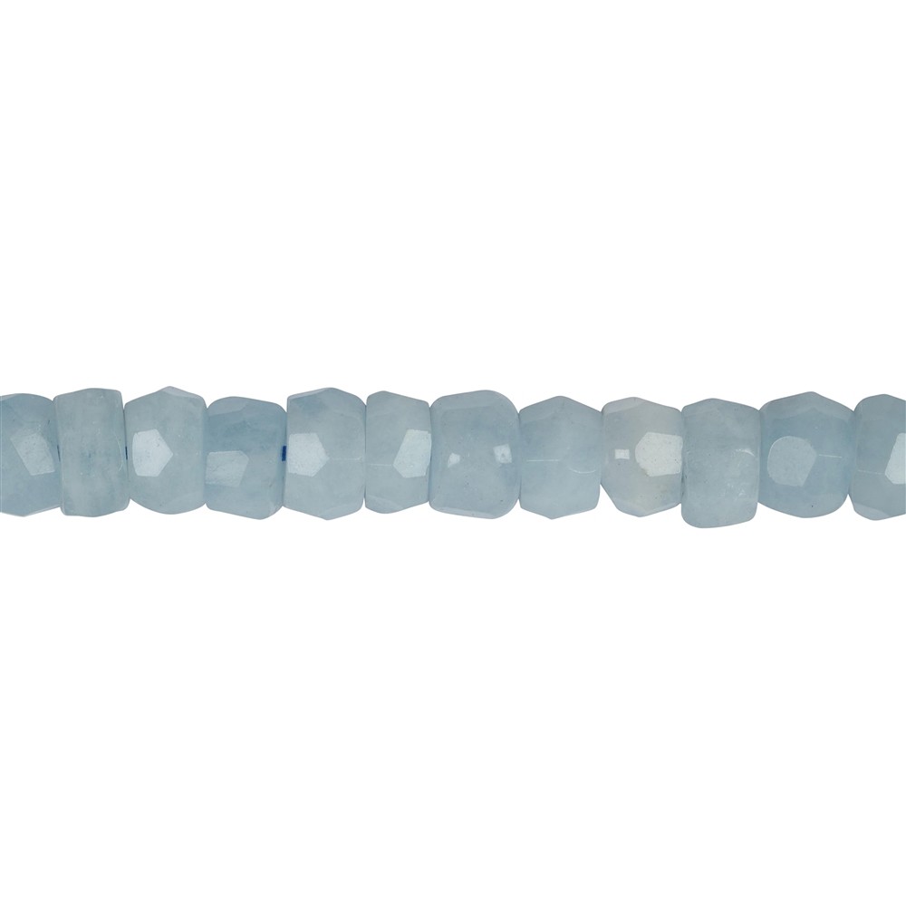 Cordón botón, Aguamarina, facetado, 04-05 x 09-10mm | Marco Schreier