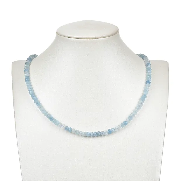 Strang Button/Scheibe, Aquamarin, facettiert, 05,5mm (39cm) | Marco Schreier