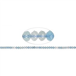 140220316722 Strand button/disc, Aquamarine, faceted, 05.5mm (39cm) | Marco Schreier