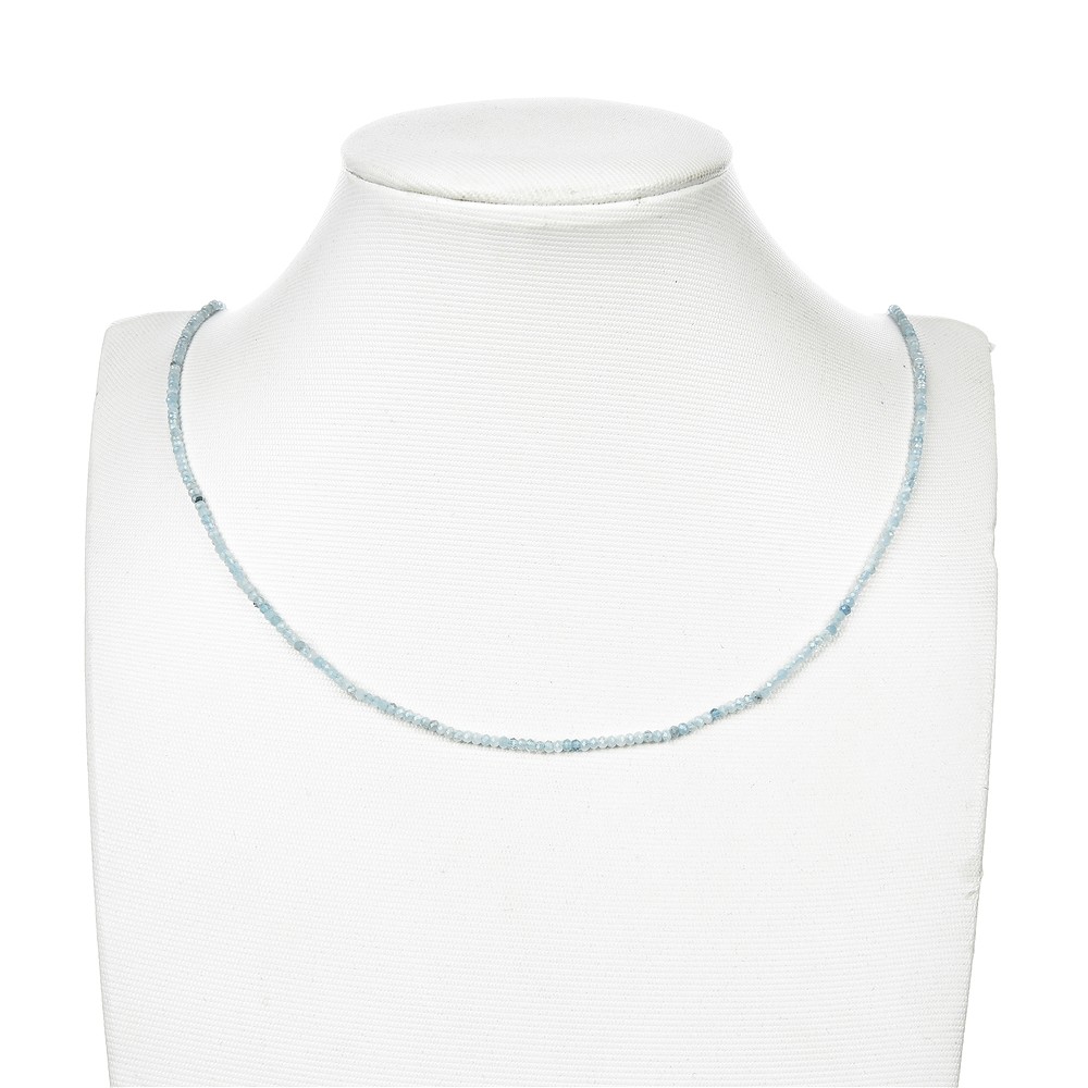 Collar de botones, Aguamarina, facetado, 01.5 x 02mm | Marco Schreier