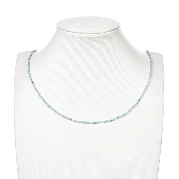 Collar de botones, Aguamarina, facetado, 01.5 x 02mm | Marco Schreier