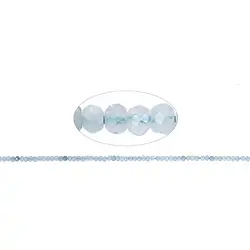 140220325120 Button strand, Aquamarine, faceted, 01.5 x 02mm | gems, healing stones & jewelry