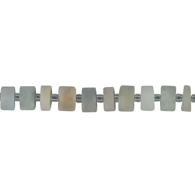 Strang "Wheel Shape", Aquamarin, matt, 03-05 x 06-08mm (39cm) | Marco Schreier