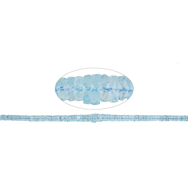Coin strand, Aquamarine A, faceted, 04 - 08mm (48cm) | Marco Schreier