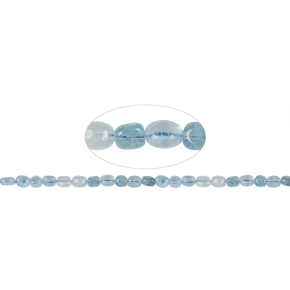 Filo di pepite, Acquamarina, 09-11 x 05-08mm (39cm) | Marco Schreier