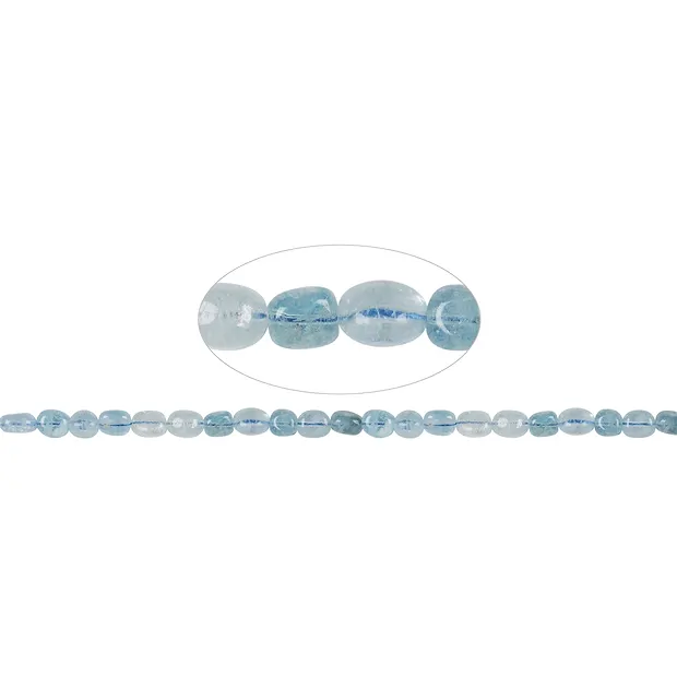 Strand of nuggets, Aquamarine, 09-11 x 05-08mm (39cm) | Marco Schreier