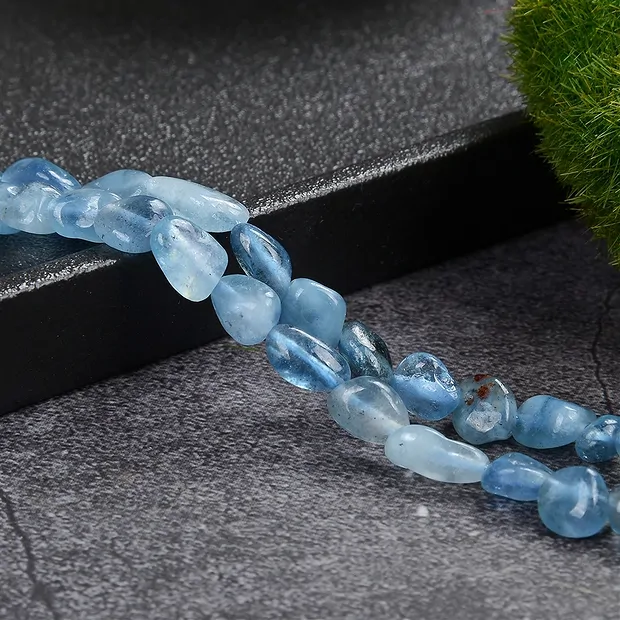 Strang Nuggets, Aquamarin, 06 - 08mm (38cm) | Edelsteine, Heilsteine & Schmuck