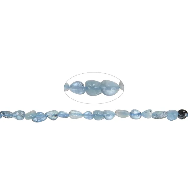 Strang Nuggets, Aquamarin, 06 - 08mm (38cm) | Edelsteine, Heilsteine & Schmuck