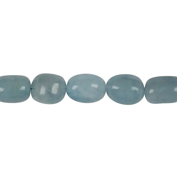 Strang Nuggets, Aquamarin, 13-18 x 10-14mm | GH Edelsteine, Heilsteine & Schmuck