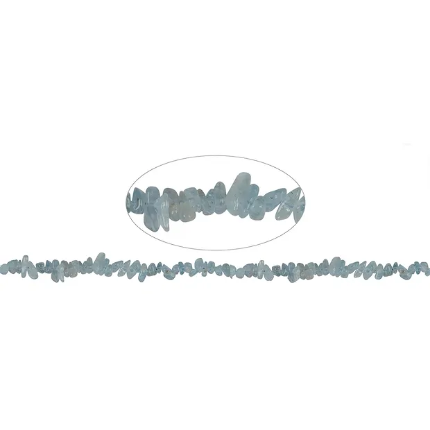 Rang de colliers Chips, Aigue-marine, 03-04 x 06-08 mm (38cm) | Marco Schreier