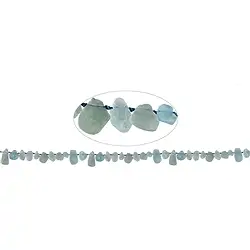 140220621702 Strand drop flat rough, Aquamarine, 04 - 10mm | wholesaler gems & healing stones