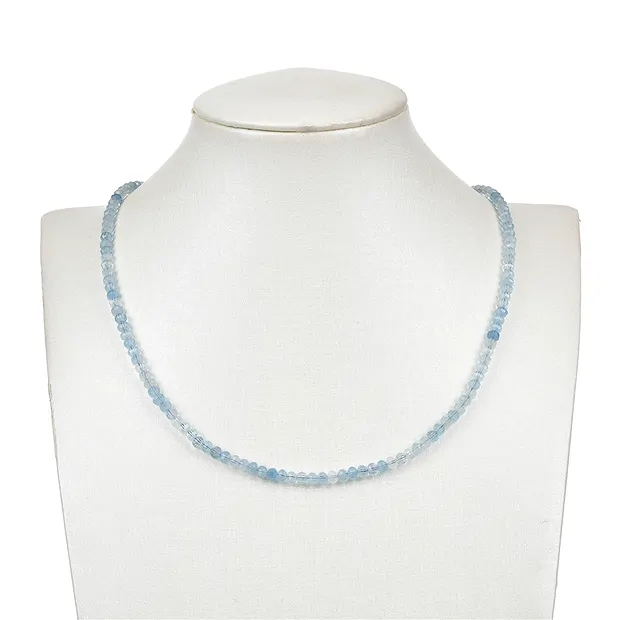 Strand button/lantern, Aquamarine A, 03 x 04mm, faceted | Marco Schreier