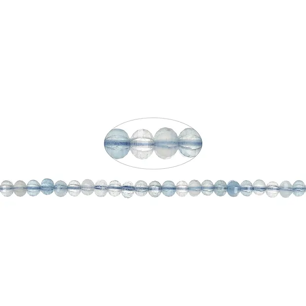 Strang Button/Laterne, Aquamarin A, 03 x 04mm, facettiert | Marco Schreier